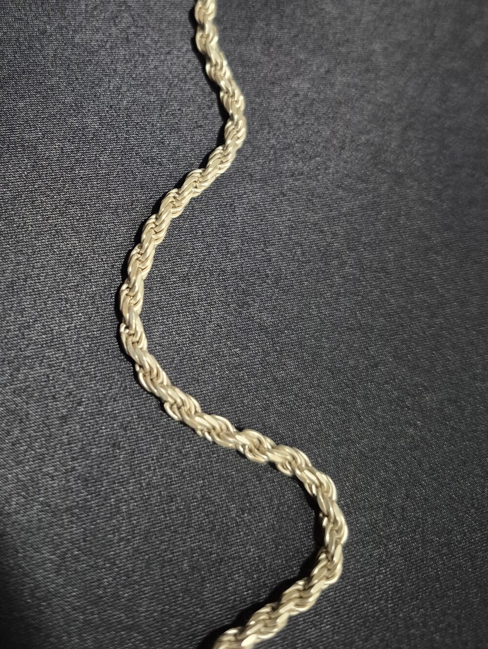 925 Italian Silver 24 Inch Rope Chain - Picture 2 of 3